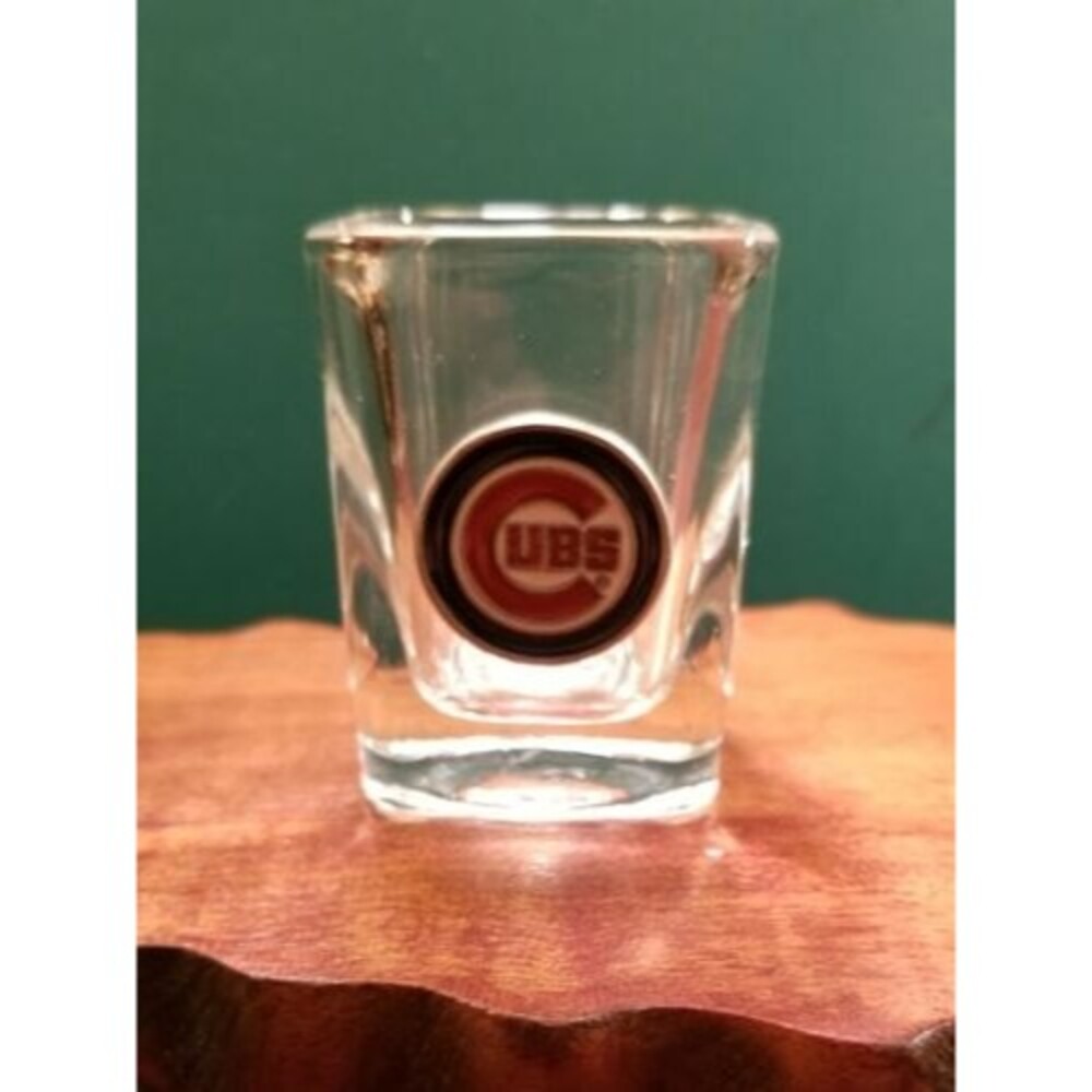 Chicago Cubs Square Shot Glass with Enameled Logo Emblem